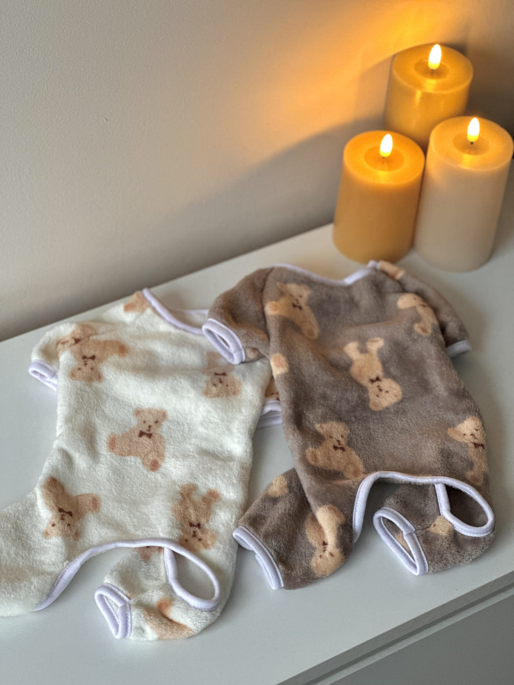 Teddy Vanilla milky pajama jumpsuit